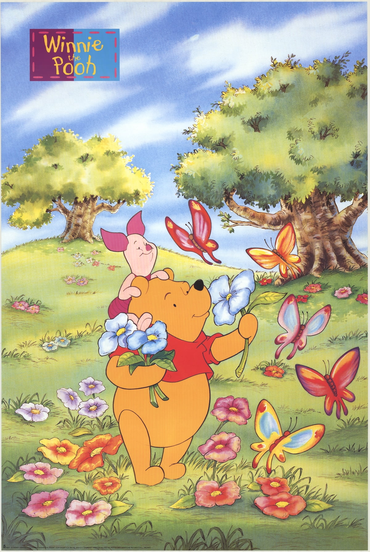 Winnie the Pooh and Piglet with Butterflies1994 Poster