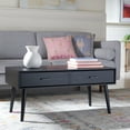 thumbnail image 2 of SAFAVIEH Squall Rustic Square 1 Shelf Coffee Table, Burnt Natural, 2 of 12