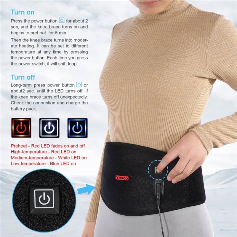 Lumbar Heating Support Wrap, Lower Back Heat Support Belt, Adjustable
