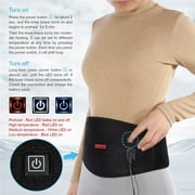 Lumbar Heating Support Wrap, Back Waist Pain Relief for Muscle Strain Dysmenorrhea Abdominal Pain, Back Lumbar Heat Support Belt, Adjustable Heat Therapy Waist Lumbar Heating Pad