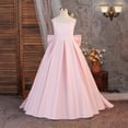 thumbnail image 3 of HAYIMI Child Girls Satin Wedding Dress Pageant Gown With Back Bow And Sash O-Neck Sleeveless Soft Dresses, 3 of 8