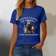 thumbnail image 4 of TOWED22 250 Anniversary USA Shirts for Women Freedom Shirt American Flag Graphic Tees Casual Crew Neck Tshirt(Blue,XL), 4 of 8