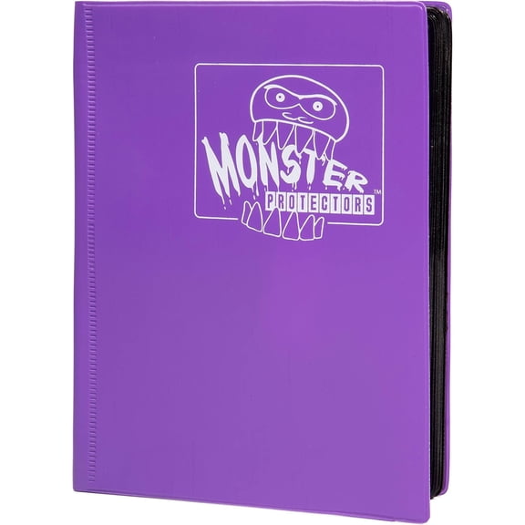 Monster Binder - 4 Pocket Trading Card Album - Matte Purple - Holds 160 Yugioh, Magic, and Pokemon Cards
