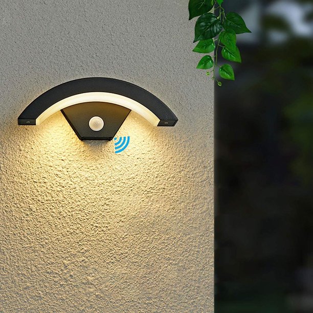 Aplique De Pared Led Para Exteriores Con Sensor De Movimiento, Gris Antracita 24w 980lm 3000k, Lámpara Externa De Aluminio Ip54, Lámpara Exterior Para Villa Porche Pasarela Jardín B
