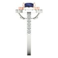 thumbnail image 3 of 1.615 ct Round Cut Simulated Blue Sapphire Solitaire with Simulated Diamond Accents 18K White/Rose Gold Womens Engagement Ring, 3 of 5