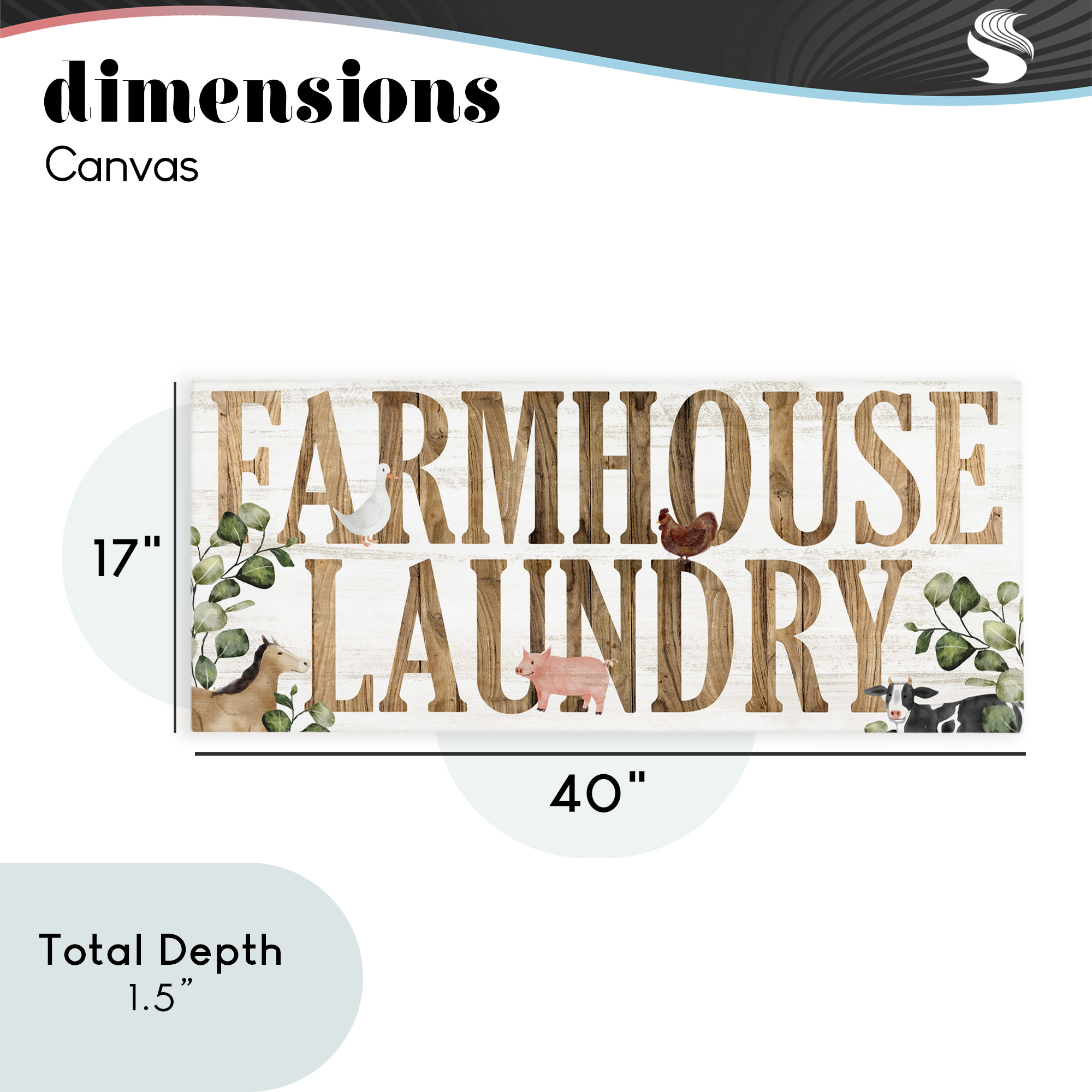 Rustic Farmhouse Laundry Canvas Wall Art, design by Kim Allen