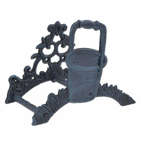 Garden Hose Holder Reel Outdoor Water Pail Bucket Verdigris Cast Iron 10" Wide by Flag Emotes