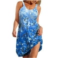 thumbnail image 2 of EGNMCR Robes de Fête pour Femmes Mode pour Femmes Sans Manches à Rayures Imprimées Ourlet Imprimé Robe de Plage Ample, 2 of 5