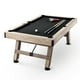 thumbnail image 1 of VEVOR Mesa de billar, mesa de billar de 7 pies, patas ajustables, mesa de billar estable, juego de mesa de billar que incluye bolas, tacos, tizas y cepillo, color madera con tela negra, 1 of 9