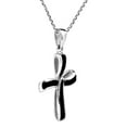 thumbnail image 2 of Endless Faith Infinity Cross with Black Onyx Inlay Sterling Silver Necklace, 2 of 6