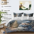 thumbnail image 3 of Christmas Cute Comforter Set Twin Size, Blue Scarf Snowman Soft Bedding Set for Man Woman, 4 Pieces Duvet Cover Set with Fitted Sheet, 2 Pillowcases, 3 of 9