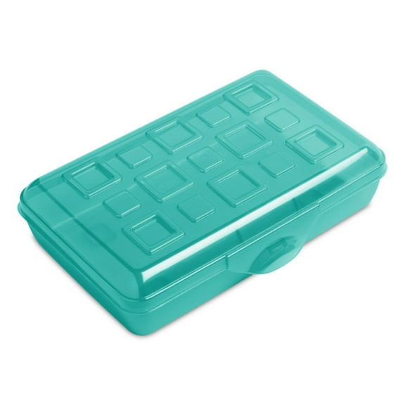 Sterilite Small Translucent Pencil Box, Molokai Blue (24 Pack)