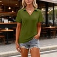 thumbnail image 4 of HAJWOH Womens Polo Uniform Shirts Work School Army Green Short Sleeve Top Casual Button Tennis T-Shirts 2026 Summer New with Collar Polo Shirts Workout Clothes Army Green XXL, 4 of 4