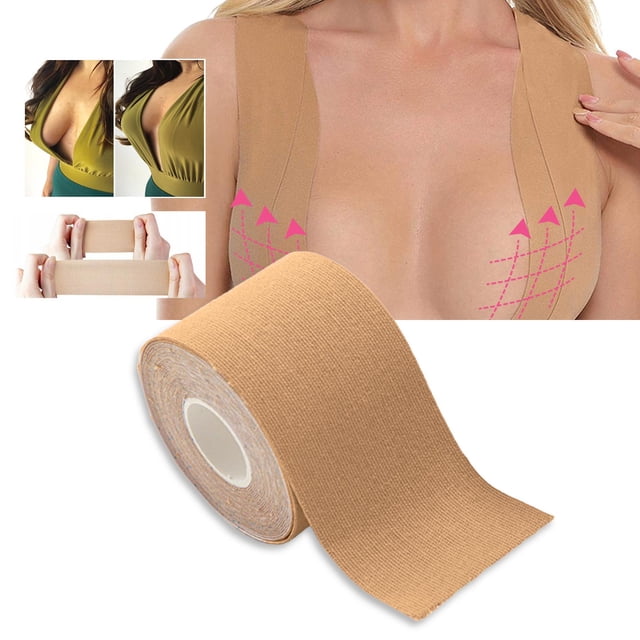 Adhesivo Invisible transpirable de 16 pies, cinta para el pecho, , escote, espalda descubierta, sin , verano, con shamjiam Levantamiento de senos Pegatina