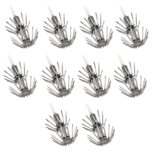 10 piezas de anzuelo luminoso de acero inoxidable Sunnimix para pesca nocturna