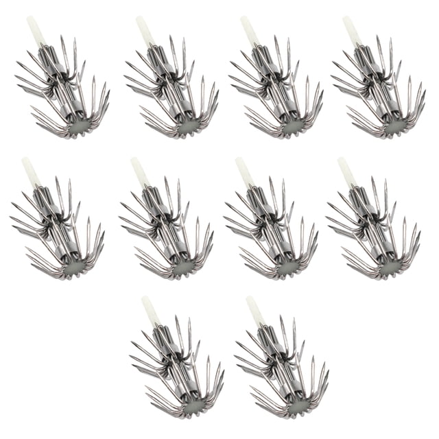 10 piezas de anzuelo luminoso de acero inoxidable Sunnimix para pesca nocturna