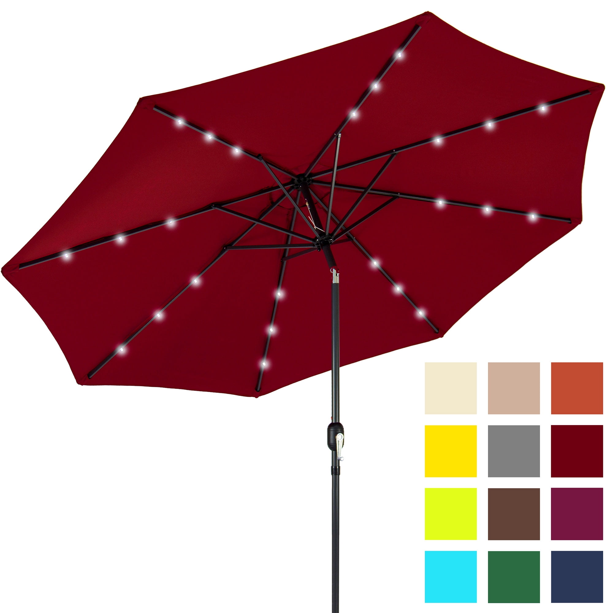Best Choice Products 10ft Solar Powered LED Lighted Patio Umbrella w