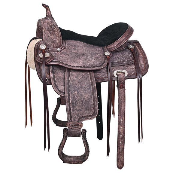 15 In HILASON Western Horse Saddle American Leather Flex Tree Trail & Pleasure Antique Brown