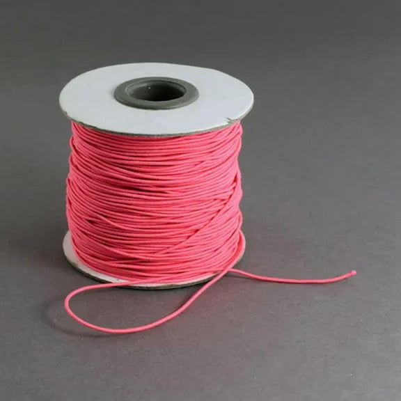 U8MO 1 Roll Round Jewelry Elastic Cord Nylon Beading Thread Elastic Fibre String 2mm-LightCoral-1mm-100m/roll