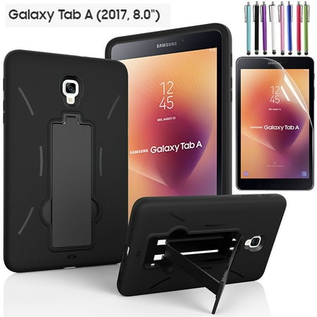 EpicGadget Galaxy Tab A 8 Case (2017), Heavy Duty Rugged Impact Hybrid Case with Build In Kickstand Protection Cover For Galaxy Tab A 8.0