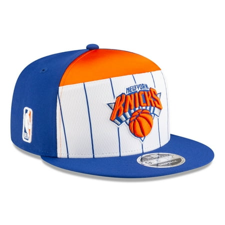 Men s New Era White/Blue New York Knicks 2025 NBA Tip Off Split Panel 9FIFTY Snapback Hat