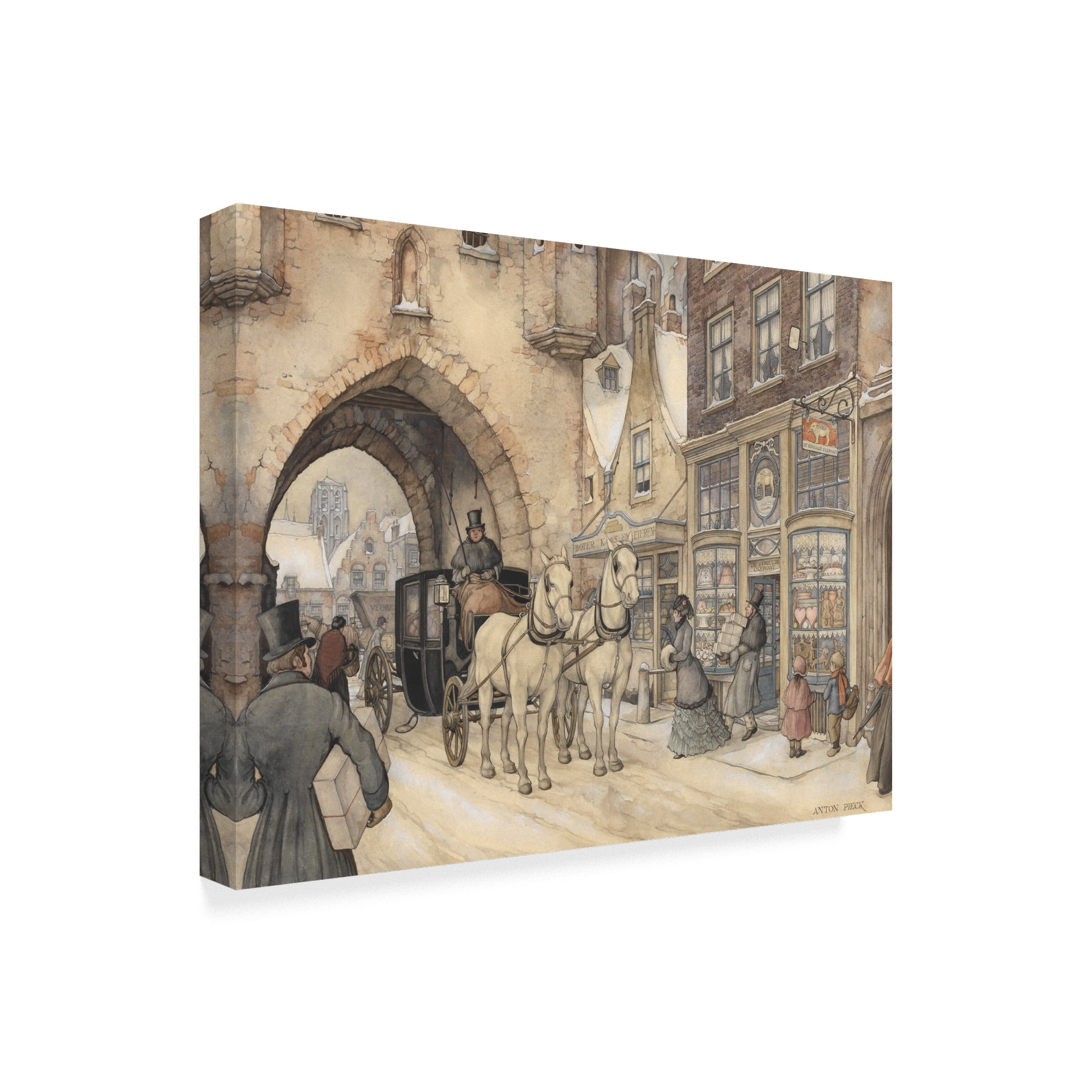 Trademark Fine Art 'Coming Through The Arch' Canvas Art by Anton Pieck