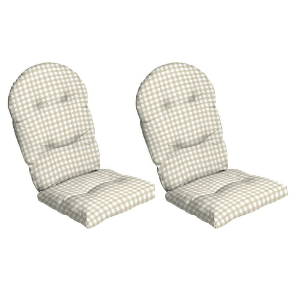 ARDEN Plush Modern Tufted Polyfill Adirondack Cushion 2-Pack, 20 x 18, Arden x Alexandra Kay Collection, Water repellent, Fade Resistant, The Coffee Girl Gingham