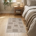 thumbnail image 3 of ODIKA 2'x3' Beige Taupe Modern Geometric Abstract Washable Throw Rug Contemporary Minimalist Scattered Rectangles Dots for Hallway, Study Room, Non-Slip Low Profile, Flatwoven, 3 of 7