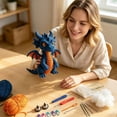 thumbnail image 4 of Halloween Dinosaur Crochet Kit, DIY Dragon Doll Crochet Set with Yarn, Hook, Craft Accessories and Filling Cotton, 4 of 8