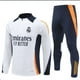 thumbnail image 1 of 2425 New Real Madrid Football Long Sleeve Half Zip Adult & Kids Training Shirt White white, 1 of 2