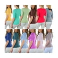 thumbnail image 4 of ToBeInStyle Women's Pack of 4 Randomly Assorted Mid Sleeve T-Shirts - 1X, 4 of 7