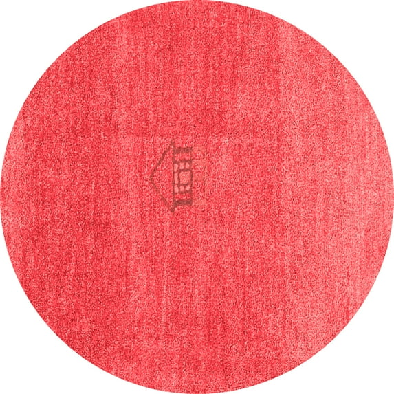 Ahgly Company Indoor Round Abstract Red Contemporary Area Rugs, 6' Round