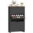 thumbnail image 1 of HOMCOM Armoire à Chaussures Étroite avec 3 Tiroirs Basculants Étagères Ajustables, Noir, 1 of 10