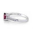 thumbnail image 3 of AFFY Simulated Ruby & White Cubic Zirconia Solitaire Heart Promise Ring 14k White Gold Over Sterling Silver Gift For Her Ring Size-6, 3 of 7