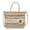 White, variant on Women Sunflower Straw Tote Bag, Hand Woven Summer Beach Bag With Detachable Crossbody Strap, Hollow Weave Shoulder Handbag For Vacation