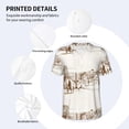 thumbnail image 3 of Zufioo Western Desert Cowboys Print Men's Baseball Short Sleeve, Moisture Wicking Button-Down Hip Hop Tee-Medium, 3 of 7