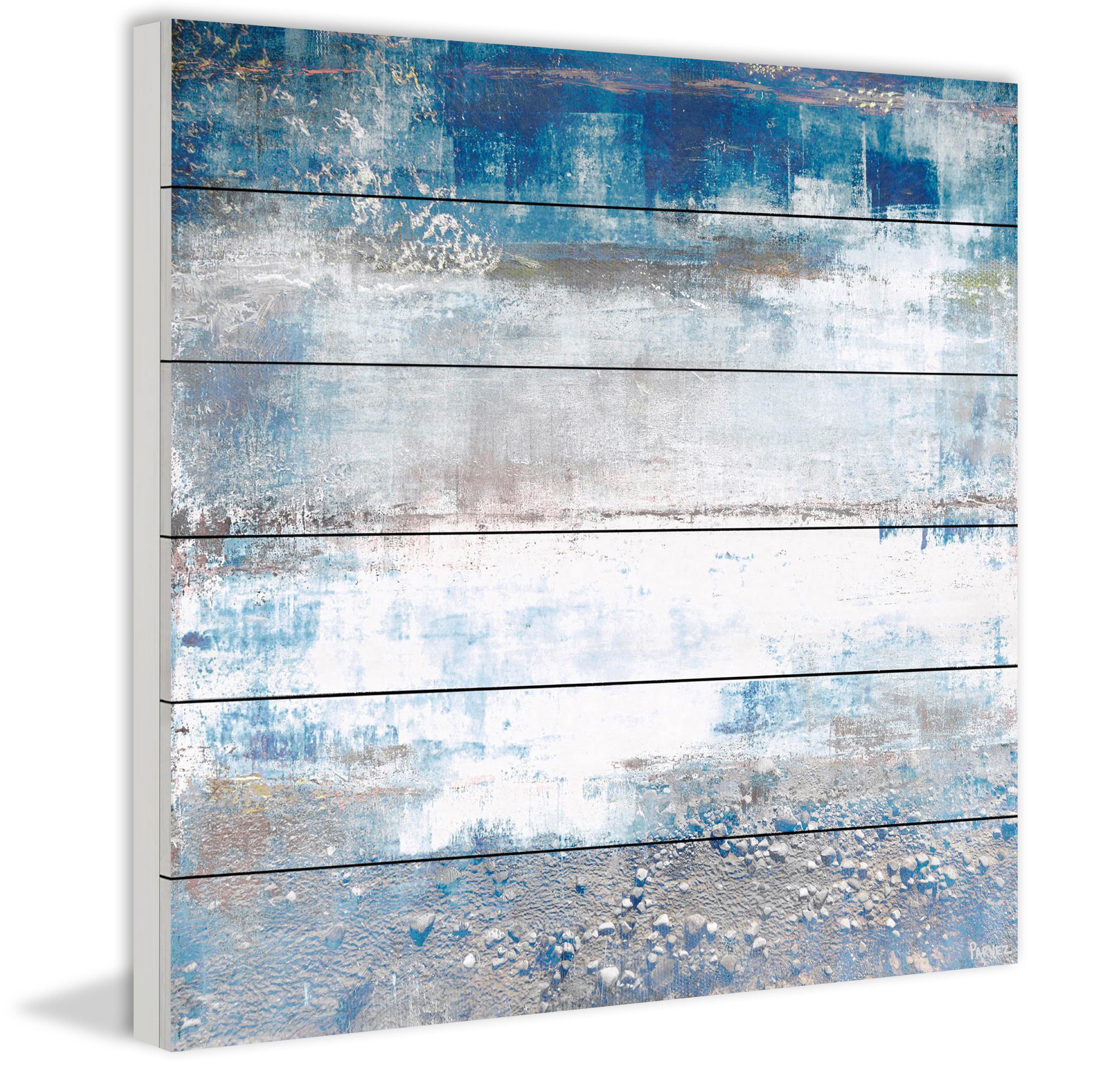 "White Splash" Painting Print on White Wood