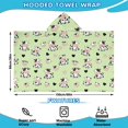 thumbnail image 2 of Cow and Heart Green Pattern Hooded Bath Towel Wrap for Teens Ages 3 To 12, Soft Lightweight Quick Dry Microfiber Bath Beach Pool, 60"x35", 2 of 6