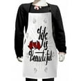 thumbnail image 1 of Saying Kids Apron, Life is Saying with Roses and Victorian Style Motifs, Boys Girls Apron Bib with Adjustable Ties for Cooking Baking Painting, Indigo Ruby, by Ambesonne, 1 of 2