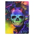 thumbnail image 6 of ELEHOLD Flip Leather Case for iPad 10th Generation 10.9" (2022) with Printed Pattern Card Slots Anti-Slip Strip Auto Wake/Sleep Kickstand Function Shockproof Folding Case,Skull, 6 of 6