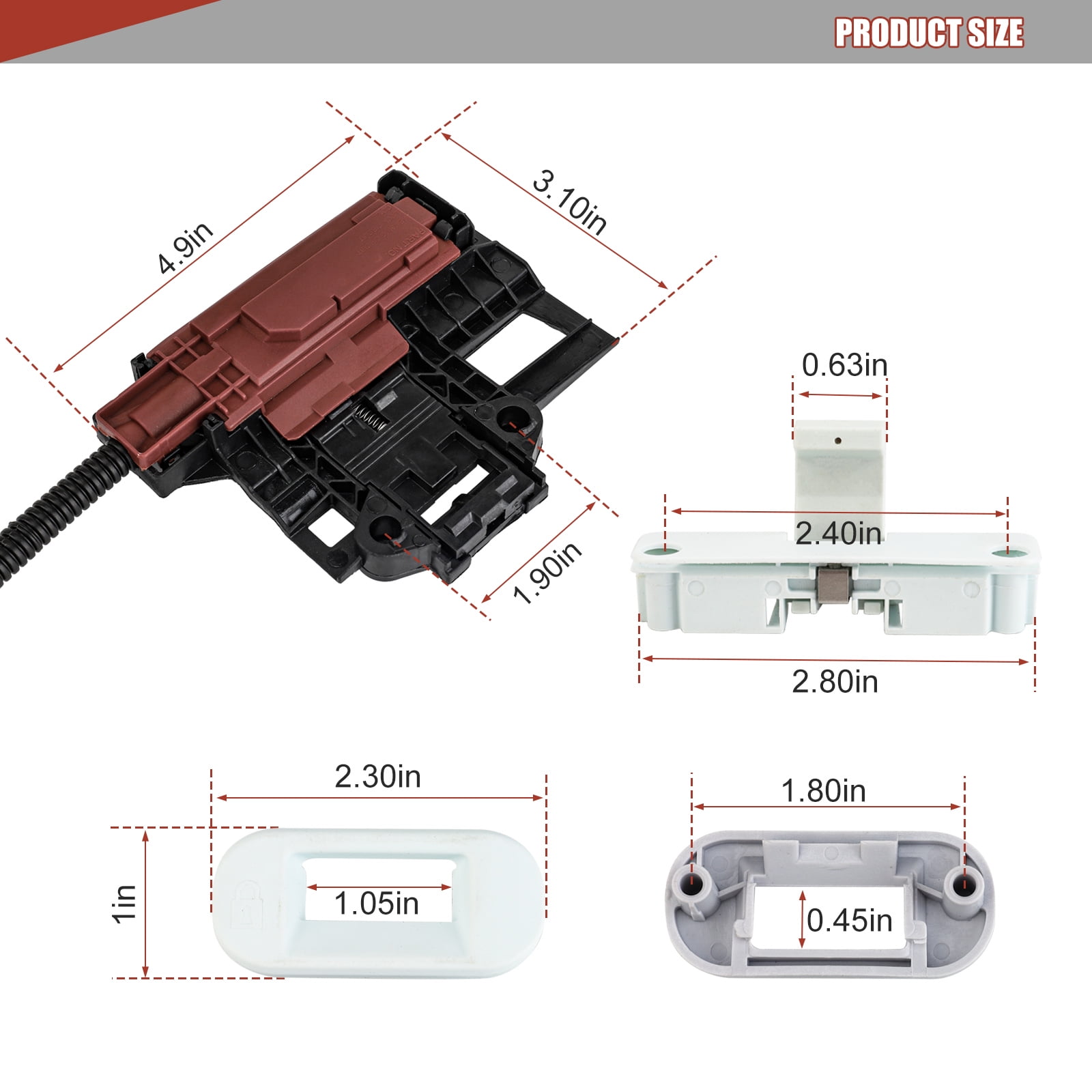 3mirrors W10404050 Washer Lid Lock Latch Assembly and W10240513 Washer Door Strike, Compatible with Whirlpool Kenmore Maytag Amana Inglis Roper Admiral Crosley Washing Machines Replacement