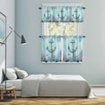 thumbnail image 5 of Coastal Anchor Blue Kitchen Curtains Sets for Windows 36 Inch Length, Summer Beach Nautical Coral Starfish Rod Pocket Window Treatments Tier Curtains and Valances Set for Bedroom/Bathroom, 5 of 8