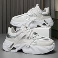 thumbnail image 5 of [Men's Athletic Sneakers] Trendy Men's Shoes for Spring - Stylish Low-Top Athletic Sneakers with Thick Soles - Breathable Dad Shoes That Add Height, 5 of 9
