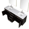 thumbnail image 2 of Abbey 84" W Black Oak Double Vanity, Cultured Marble, Faucet Set and 36" Mirrors, 2 of 6