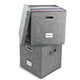 thumbnail image 1 of ZEDKEHO Caja de almacenamiento de discos de vinilo, juego de 2 – Almacenamiento de álbumes con capacidad para más de 100 discos individuales, caja organizadora decorativa de almacenamiento LP con tapa, 1 of 5