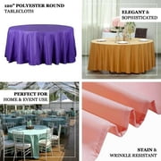 Efavormart 10 Pack Round Tablecloth, 120 Inch Stain & Wrinkle Resistant Washable Table Cloth, Decorative Polyester Fabric Table Cover for Banquet, Wedding, Dining- White