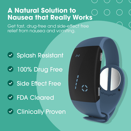Reliefband ® Premier Denim Slate Blue Anti-Nausea Wristband Morning & Motion Travel Sickness 1/pack
