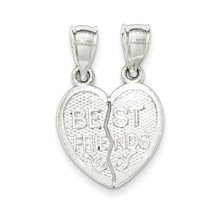 Sterling Silver Polished Mini Best Friends Break Away Heart (Best Sterling Silver Polish)