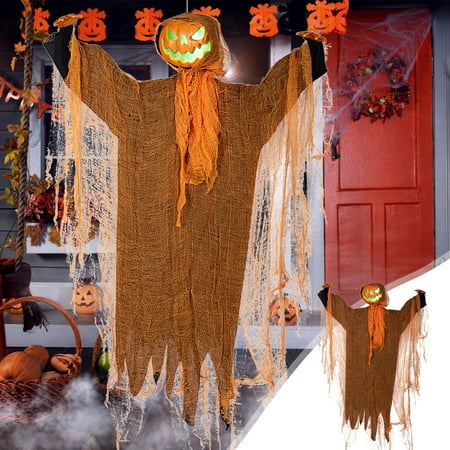 

Czzoypi Halloween Decorations (Orange) Halloween Pumpkin Halloween Hanging Ghost Luminous Horror Decorations Haunted House Confidential Room Scene Layout Outdoor Hanging Props