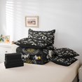 thumbnail image 6 of Homewish Gothic Moths Skull 7-Piece Twin Bedding,Moon Floral Bedding Comforter Set,Cream Black,Halloween Bed Set,Black Reversible, 6 of 8